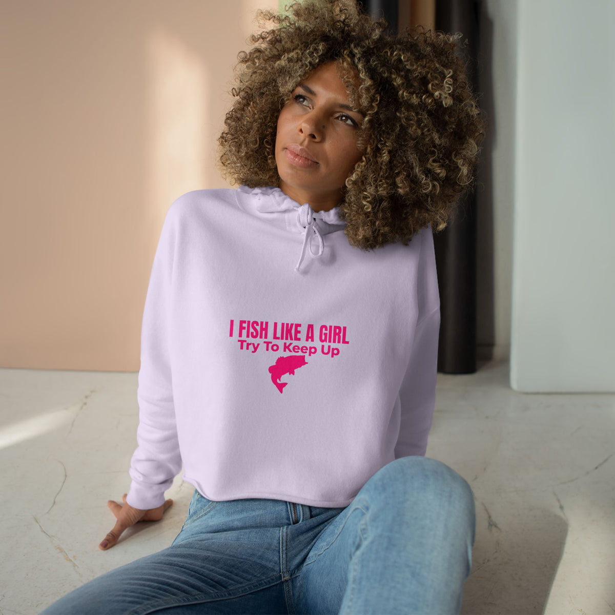 I Fish Like a Girl Crop Hoodie