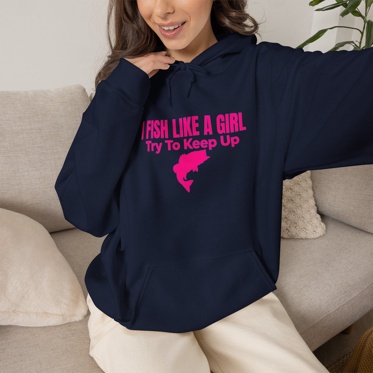 FishbLike a girlnUnisex Heavy Blend™ Hooded Sweatshirt