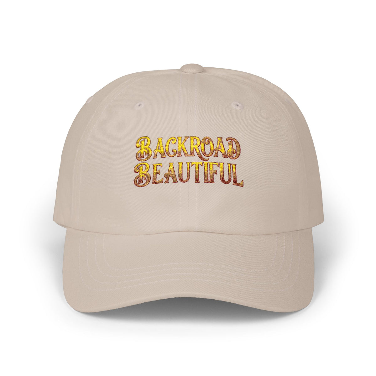 Classic Cap — 'Backroads Beautiful' Embroidered White Baseball Hat