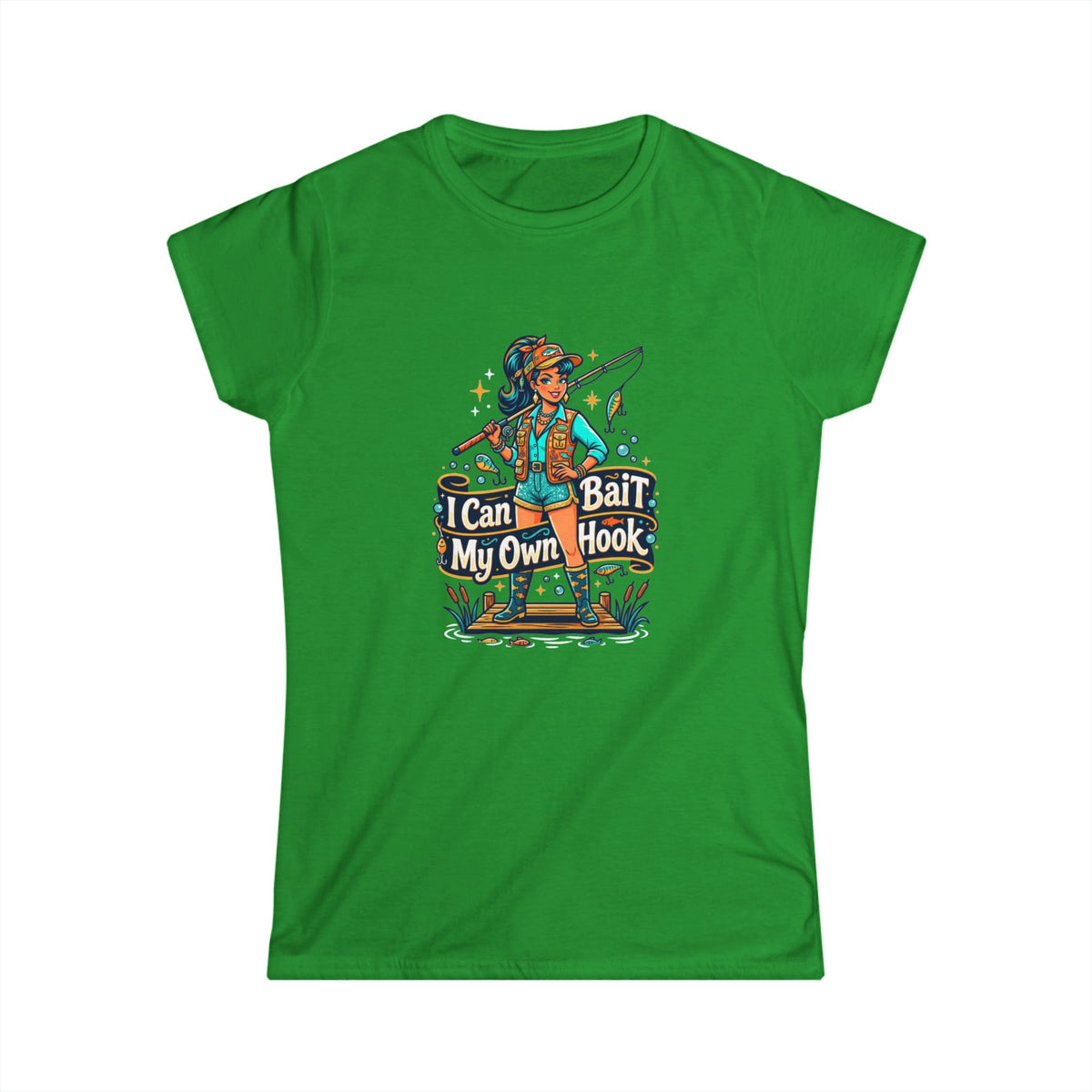 I can bait my own hook Women's Softstyle Tee