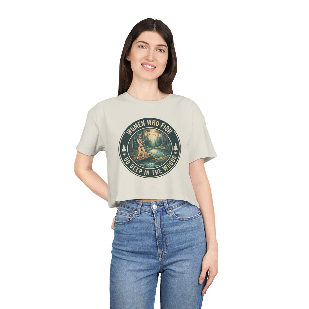 Women Go Deep in the Woods Women's Crop Tee