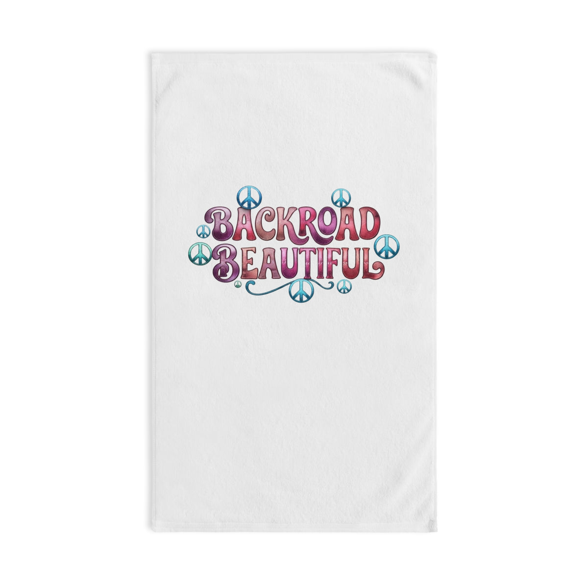 Backroad Beautiful Hand Towel — Retro Peace Sign Kitchen & Bathroom Linen
