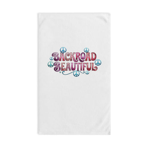 Backroad Beautiful Hand Towel — Retro Peace Sign Kitchen & Bathroom Linen