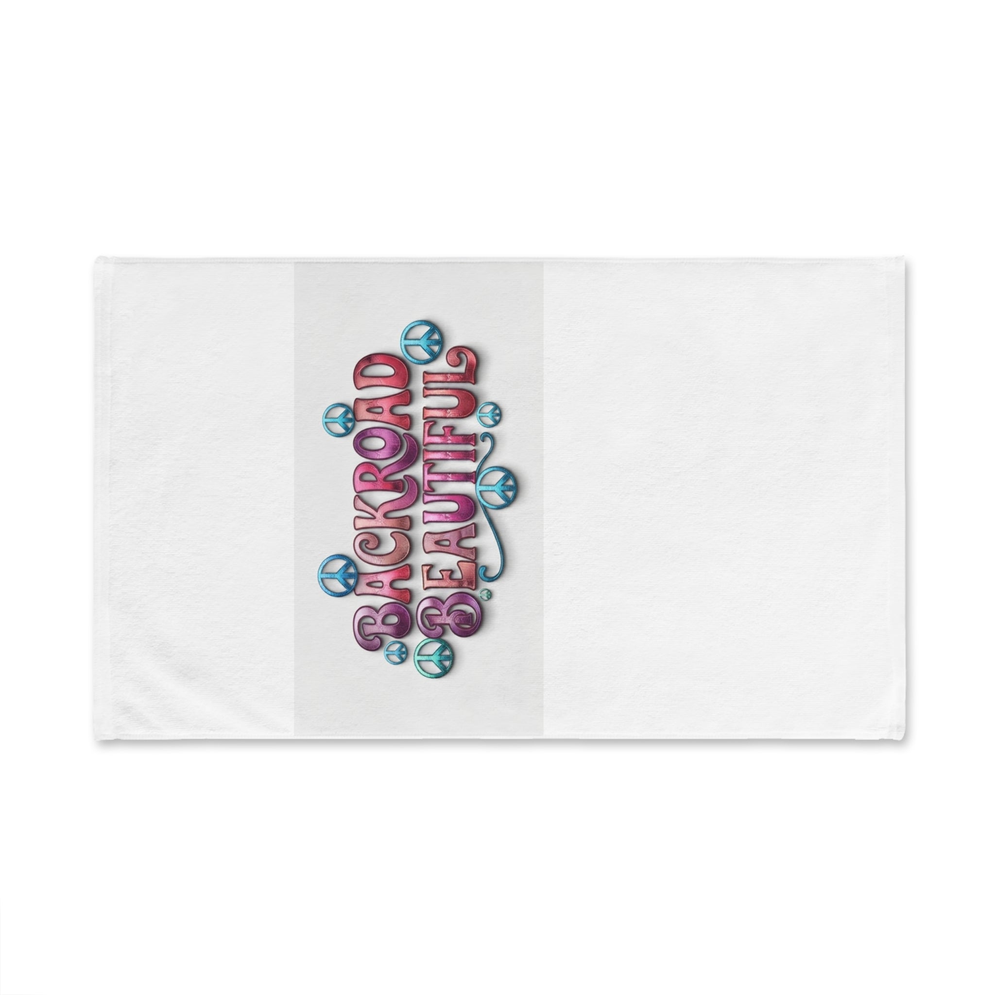 Backroad Beautiful Hand Towel — Retro Peace Sign Kitchen & Bathroom Linen