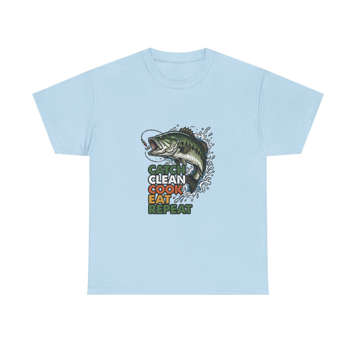 Catch Clean Cook Eat Repeat Unisex Heavy Cotton Tee