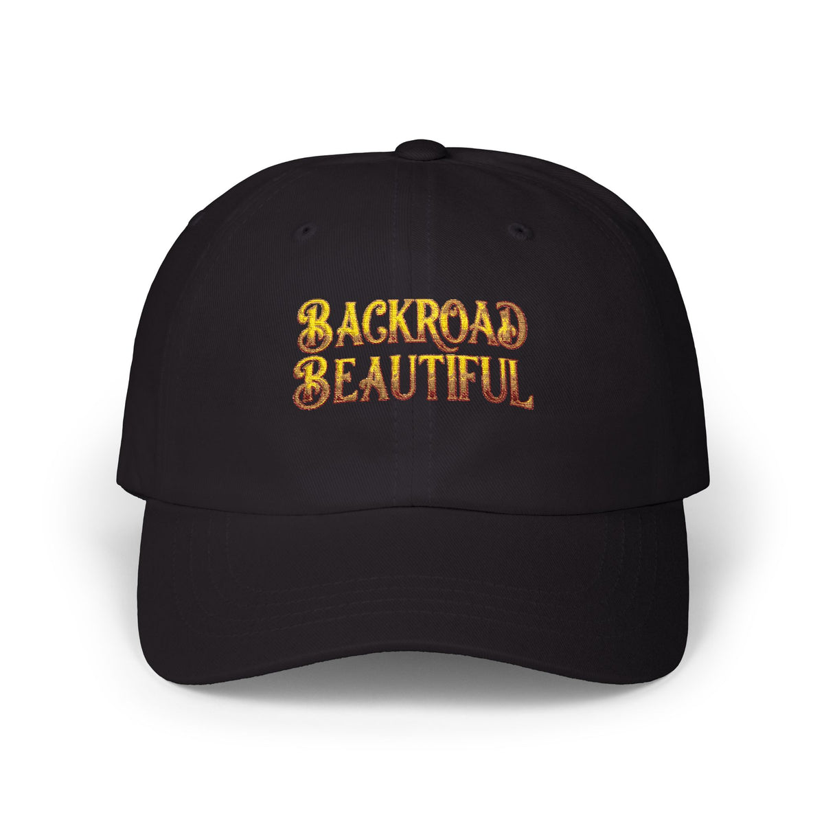 Classic Cap — 'Backroads Beautiful' Embroidered White Baseball Hat