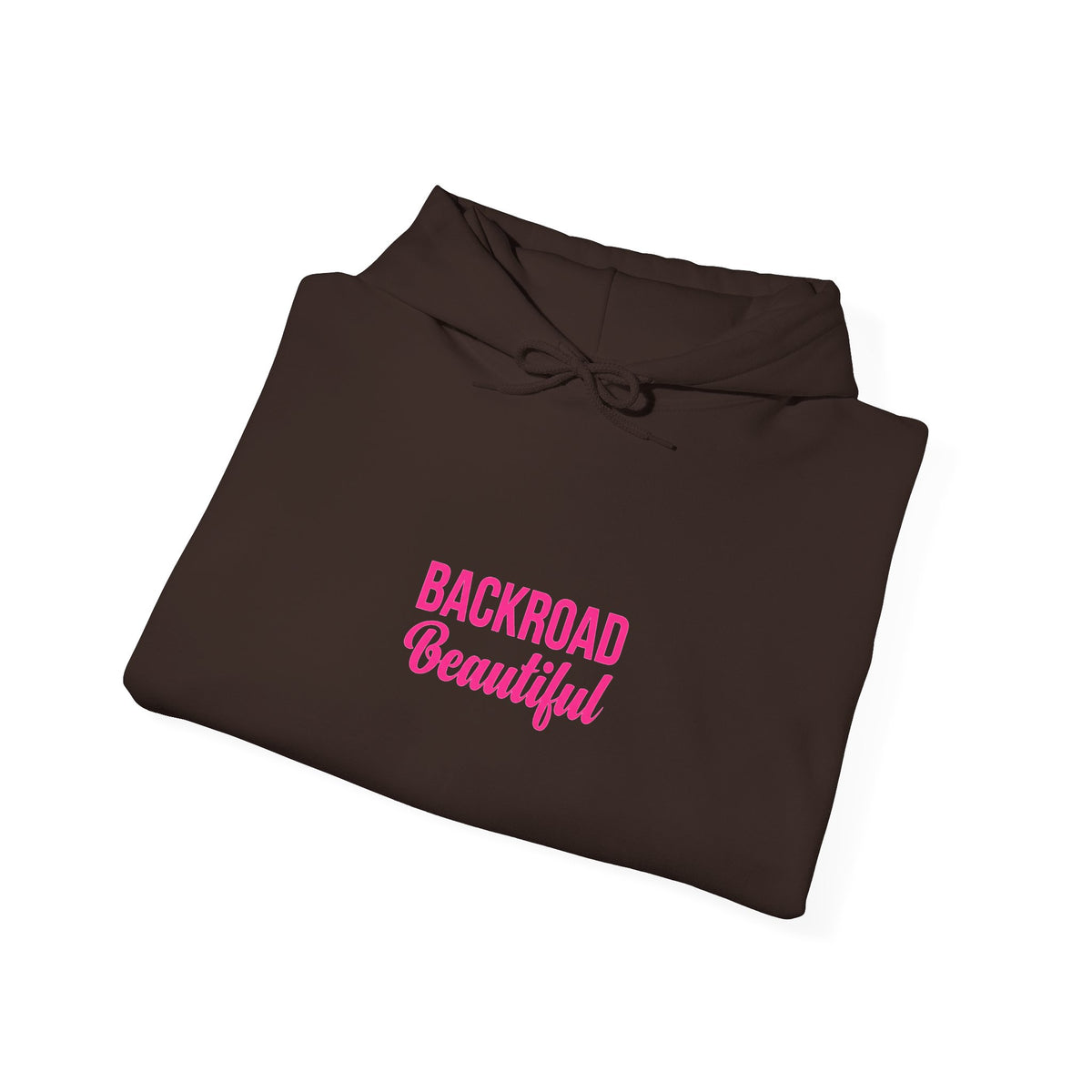 Backroad Beautiful Hoodie — Pink Script Graphic Hooded Sweatshirt