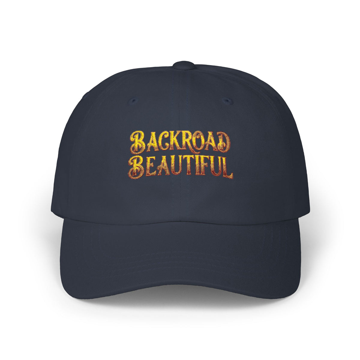 Classic Cap — 'Backroads Beautiful' Embroidered White Baseball Hat