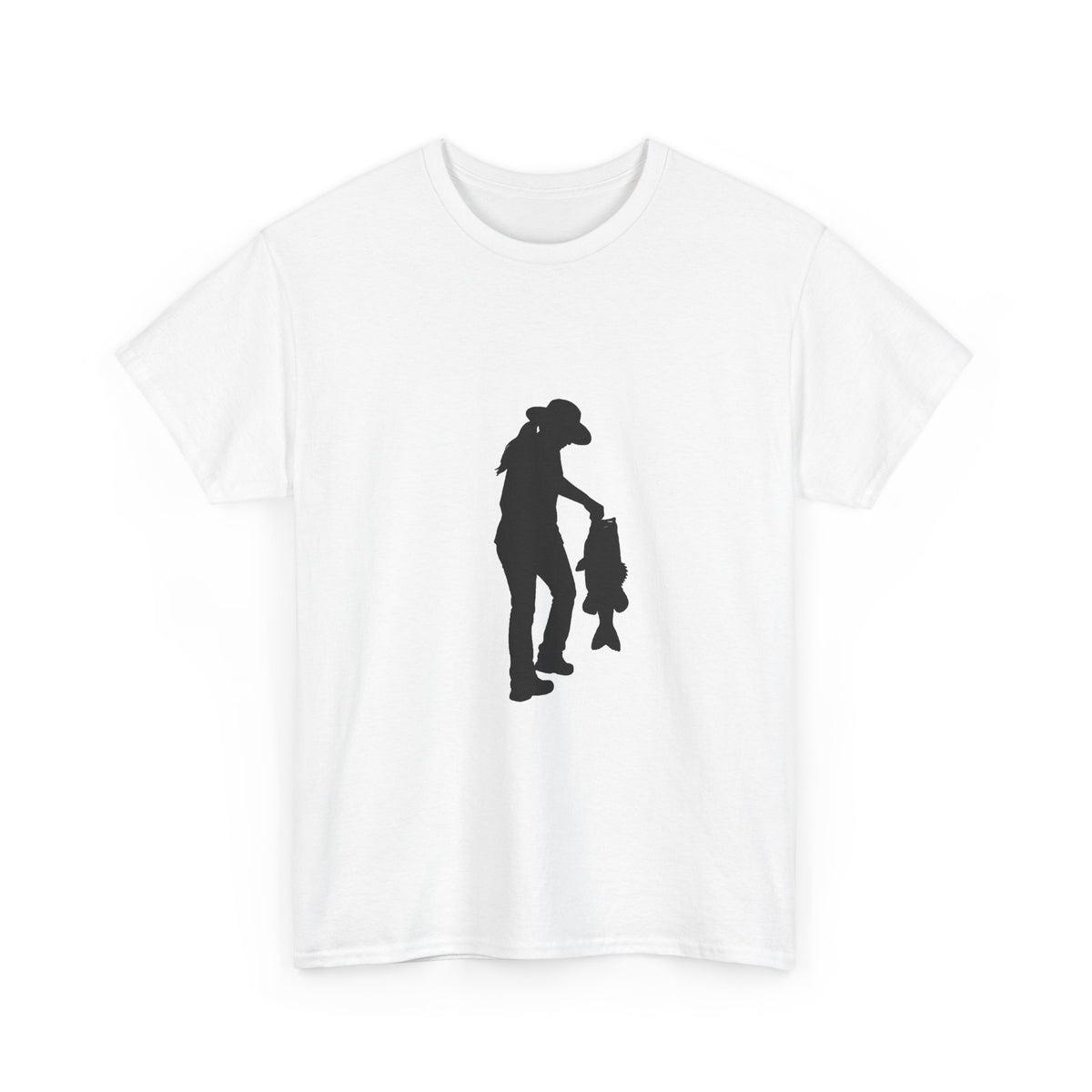 Woman Fishing Heavy Cotton Tee