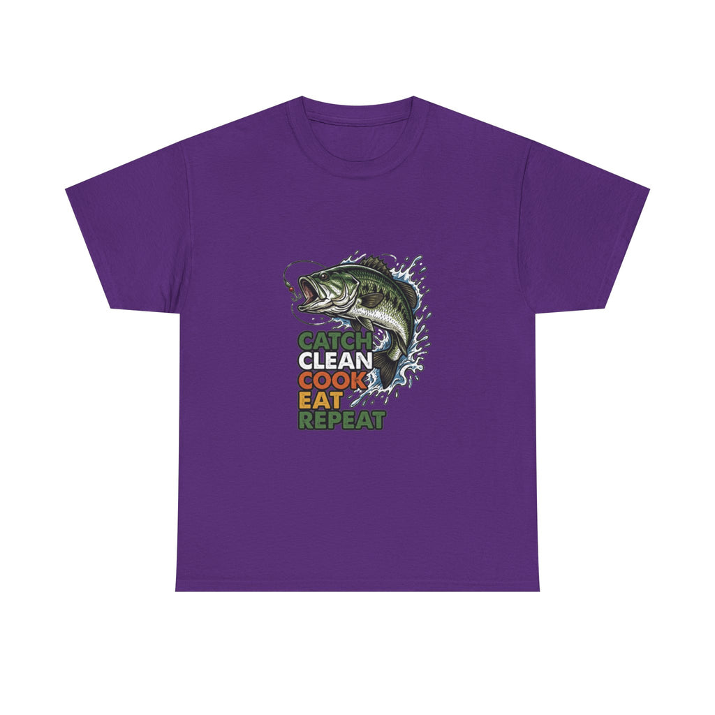 Catch Clean Cook Eat Repeat Unisex Heavy Cotton Tee