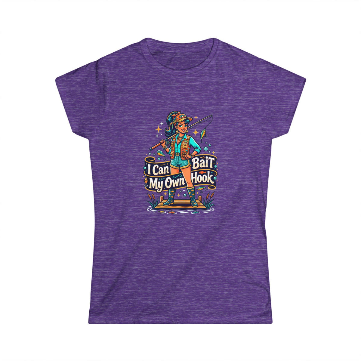 I can bait my own hook Women's Softstyle Tee