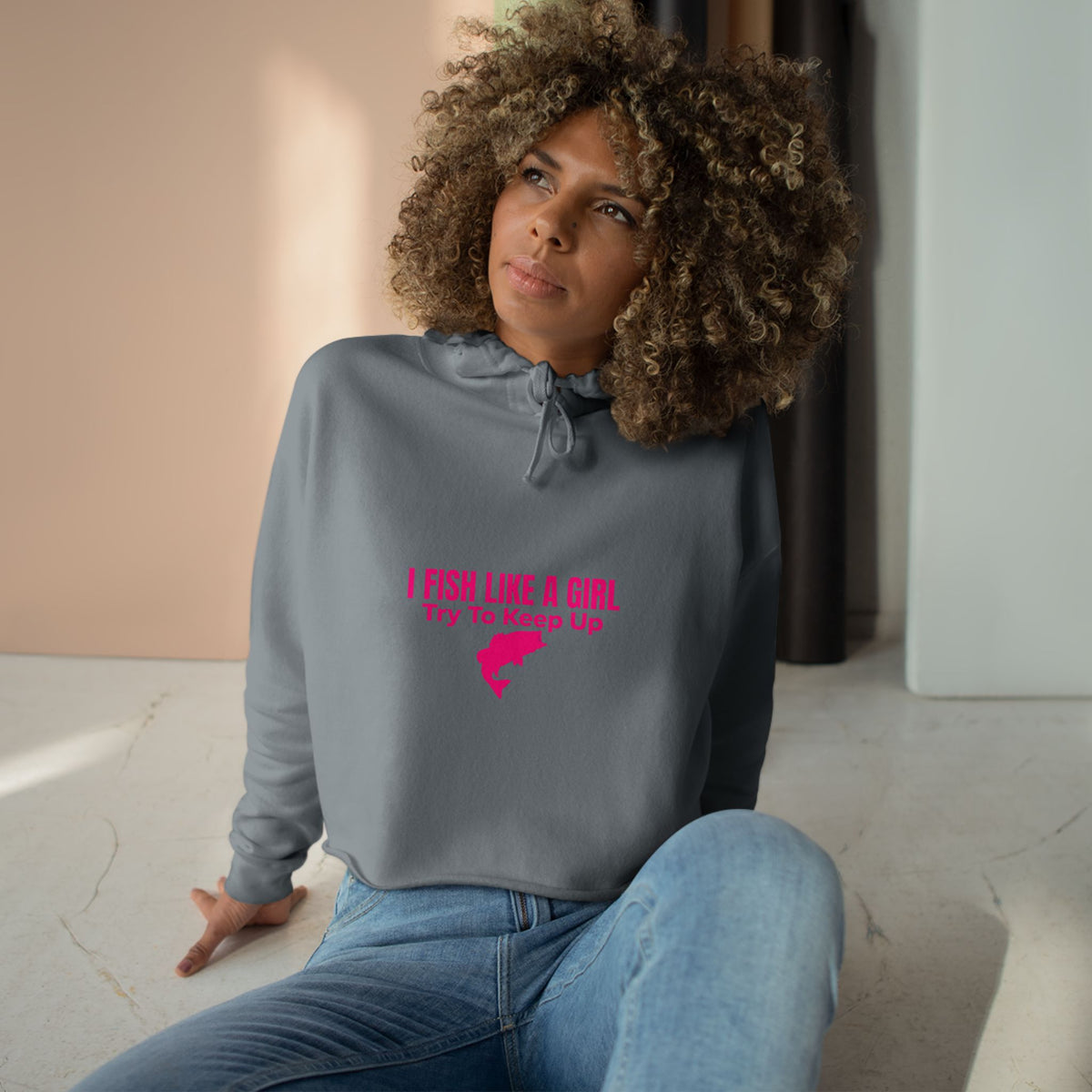 I Fish Like a Girl Crop Hoodie
