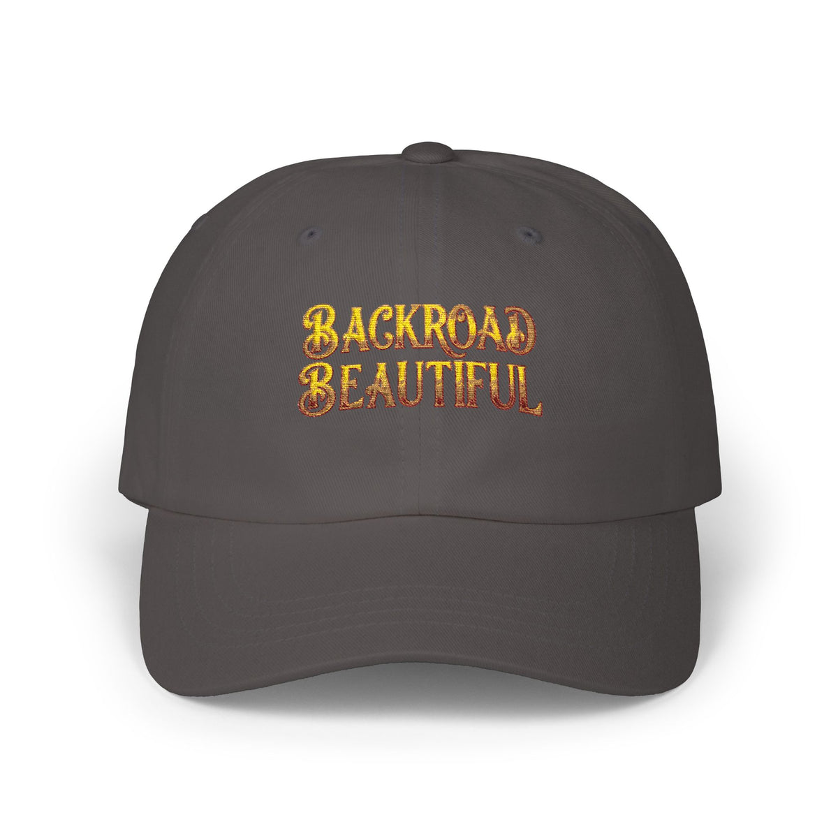 Classic Cap — 'Backroads Beautiful' Embroidered White Baseball Hat