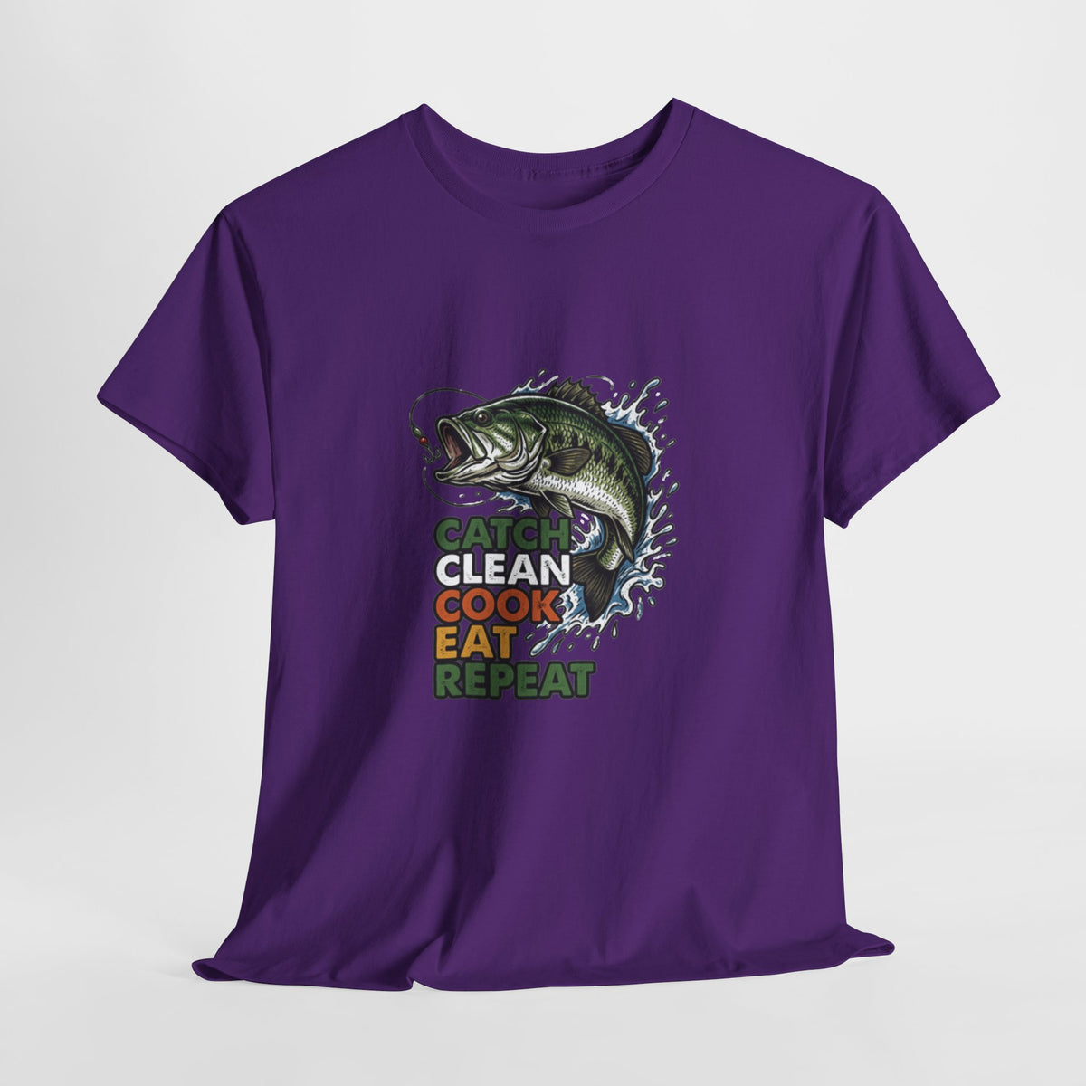 Catch Clean Cook Eat Repeat Unisex Heavy Cotton Tee