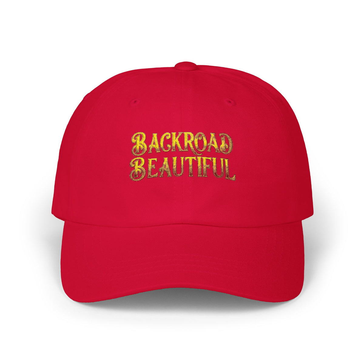 Classic Cap — 'Backroads Beautiful' Embroidered White Baseball Hat