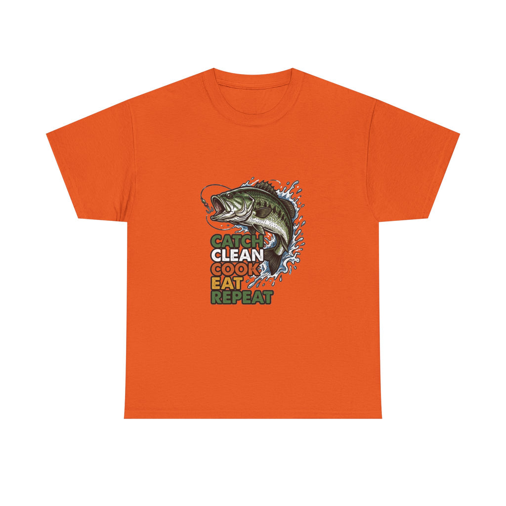 Catch Clean Cook Eat Repeat Unisex Heavy Cotton Tee