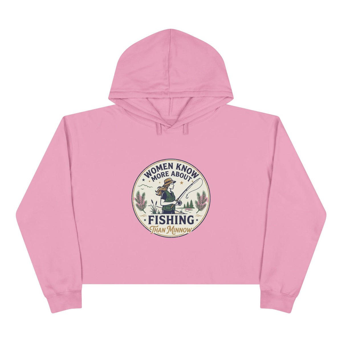 Women Know More Than Minnow Crop Hoodie