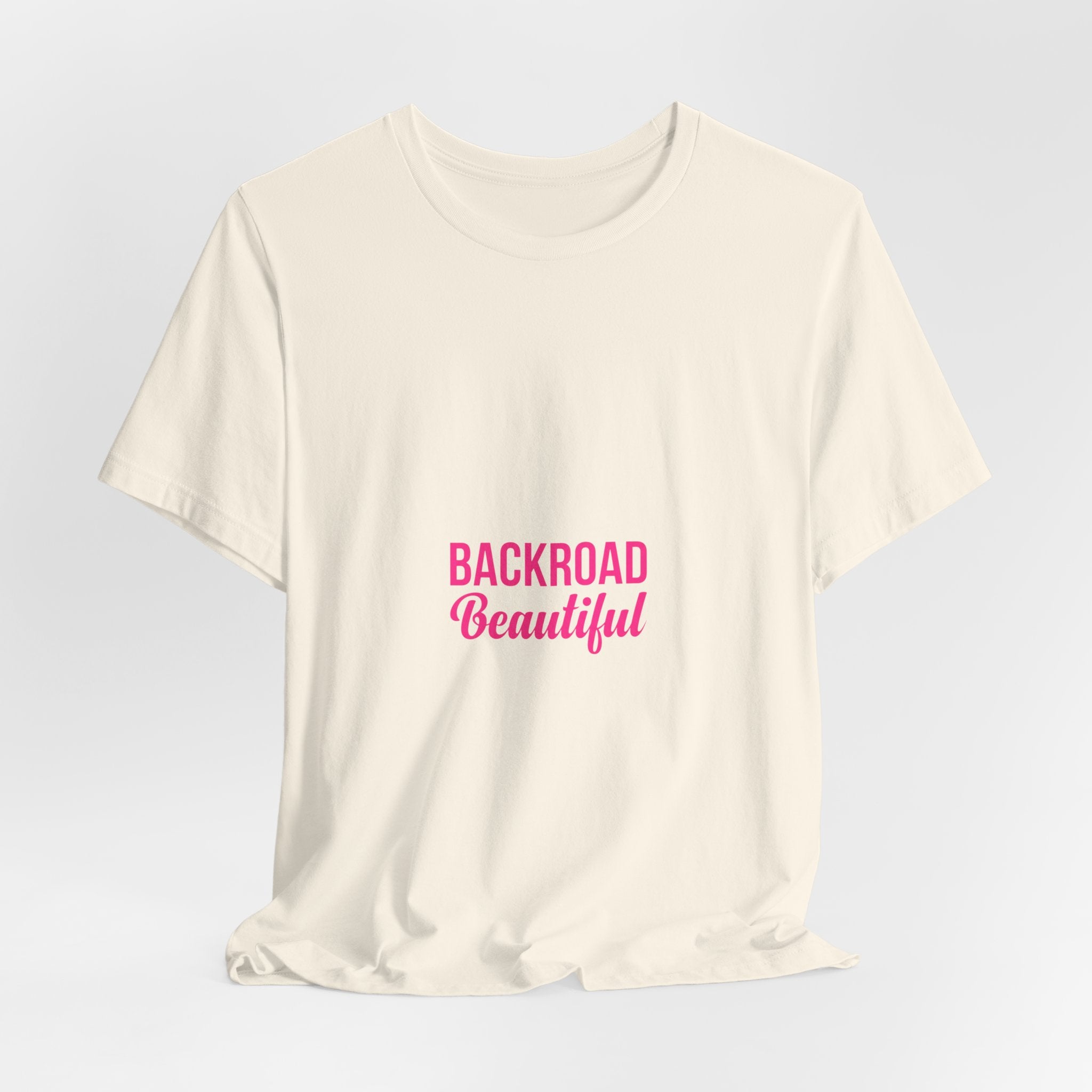 Backroad Beautiful Tee — Pink Script Graphic T‑Shirt