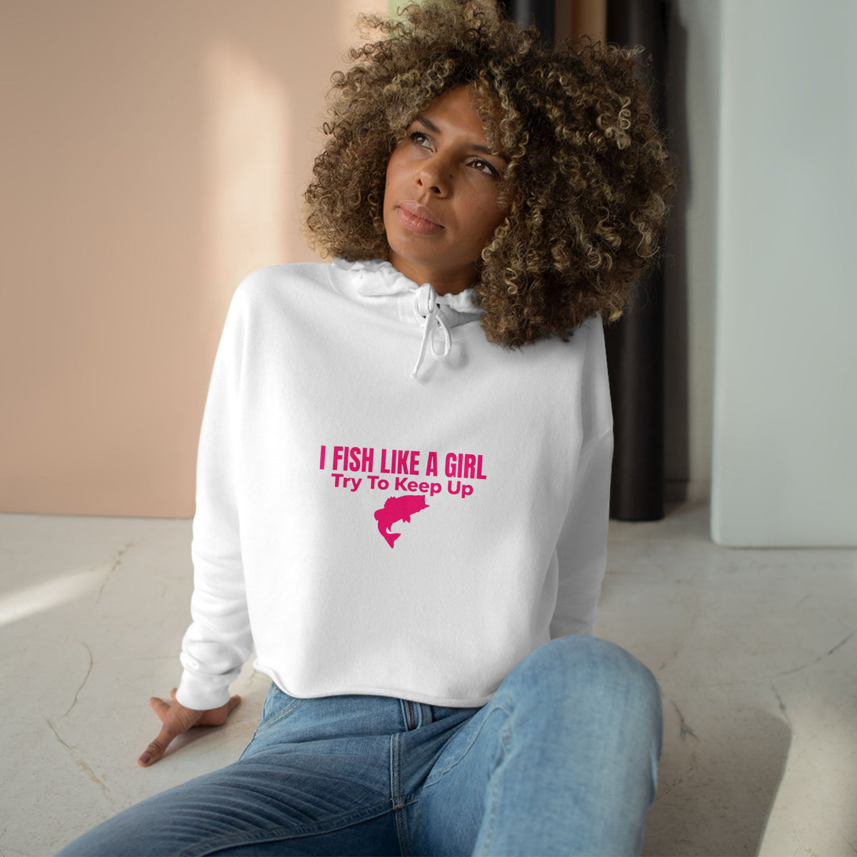 I Fish Like a Girl Crop Hoodie
