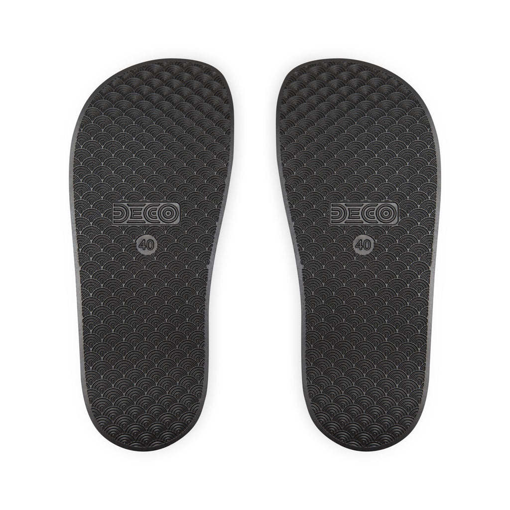 Removable-Strap Slide Sandals — Women's Adjustable White Slides with Pink Logo