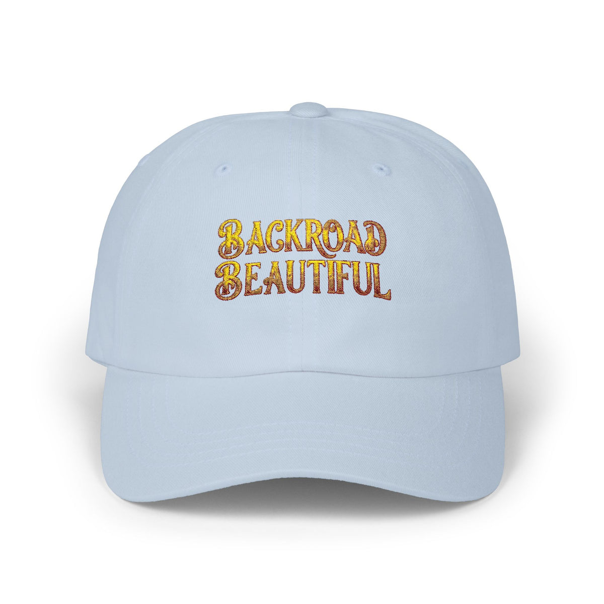 Classic Cap — 'Backroads Beautiful' Embroidered White Baseball Hat