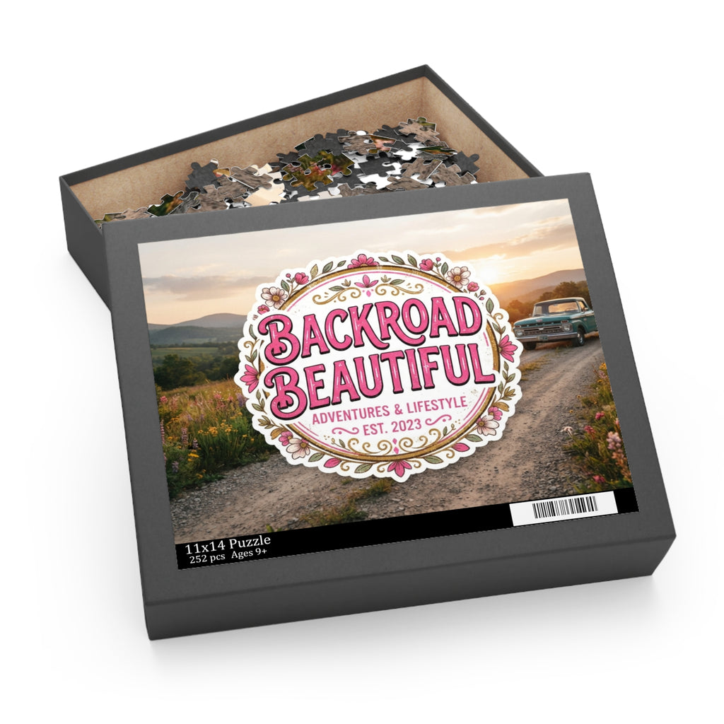 Backroad Beautiful Scenic Puzzle — "Backroad Beautiful" Vintage Truck Jigsaw (120/252/500 pc)