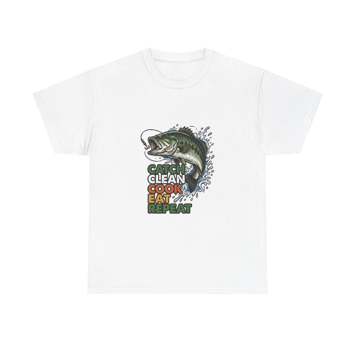 Catch Clean Cook Eat Repeat Unisex Heavy Cotton Tee