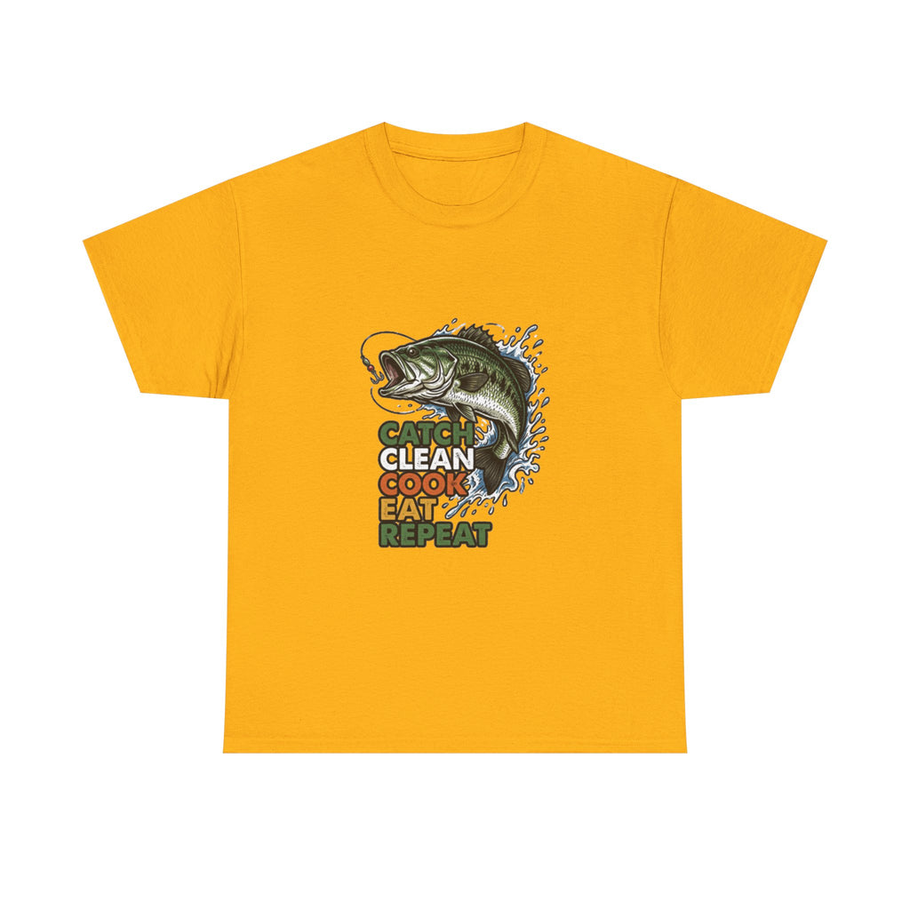 Catch Clean Cook Eat Repeat Unisex Heavy Cotton Tee