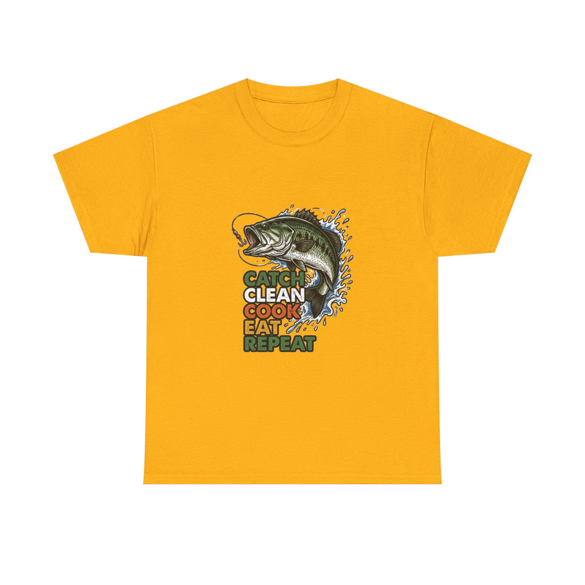 Catch Clean Cook Eat Repeat Unisex Heavy Cotton Tee