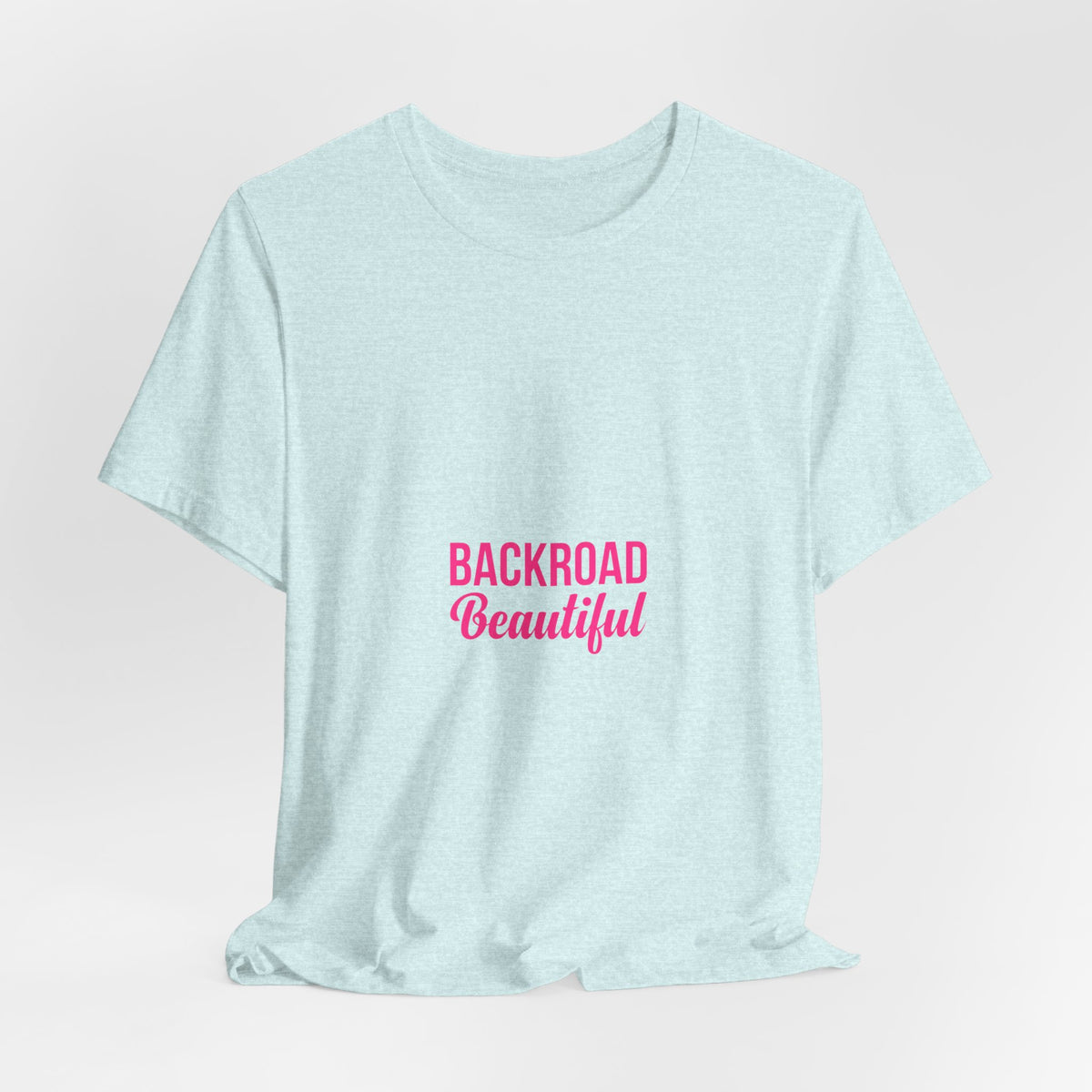 Backroad Beautiful Tee — Pink Script Graphic T‑Shirt