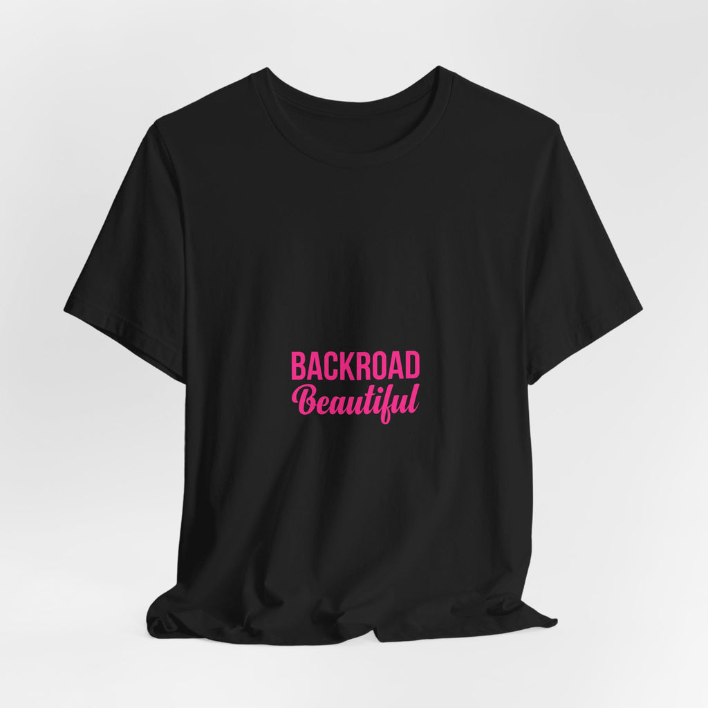 Backroad Beautiful Tee — Pink Script Graphic T‑Shirt