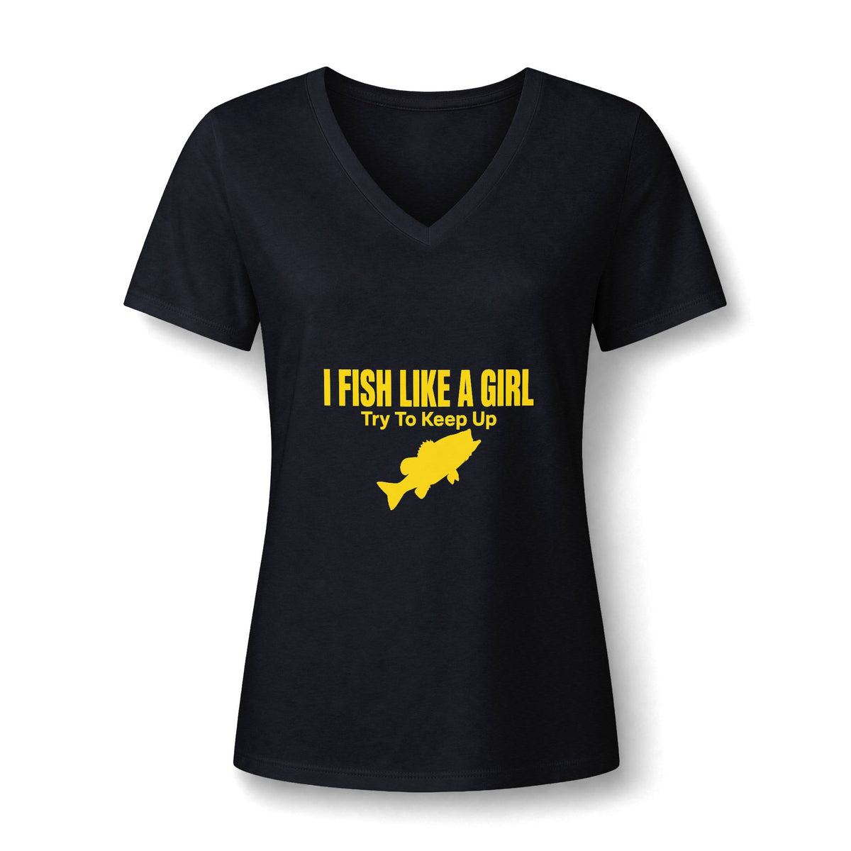 Fish Like a Girl Women's Relaxed Heather CVC V-Neck Tee