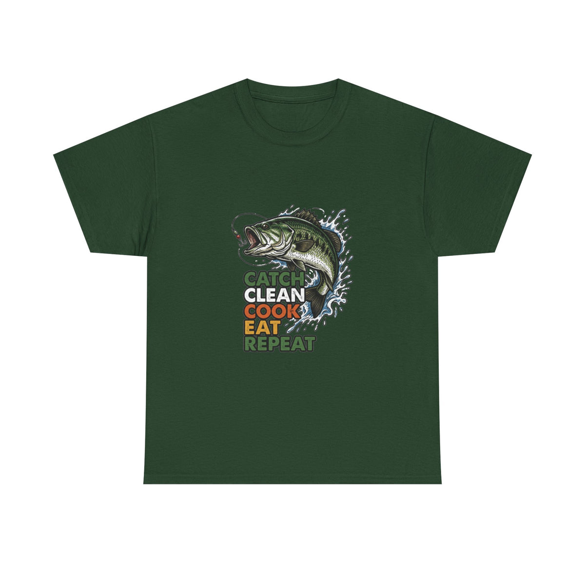 Catch Clean Cook Eat Repeat Unisex Heavy Cotton Tee