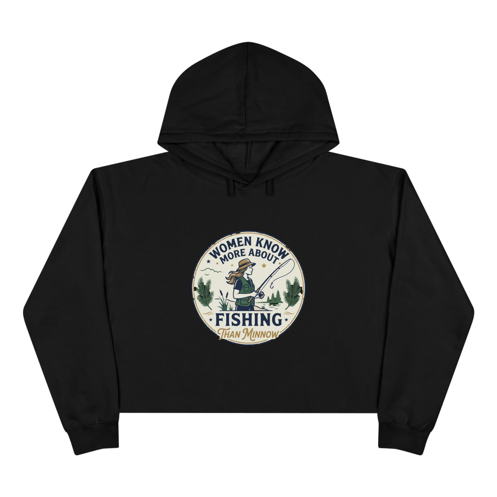 Women Know More Than Minnow Crop Hoodie