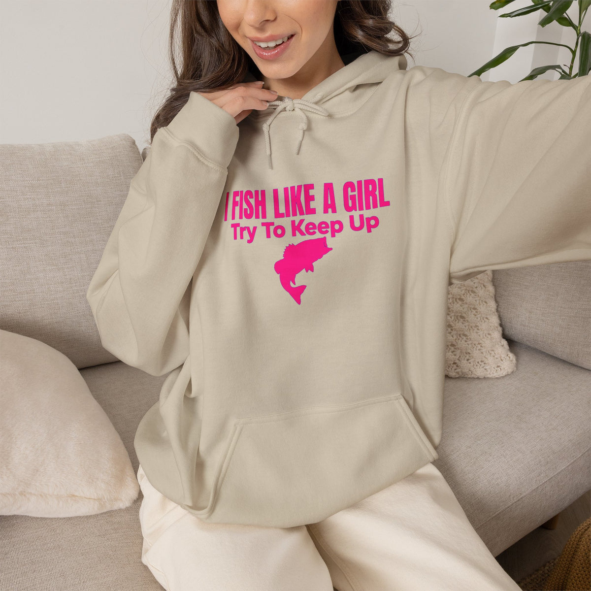 FishbLike a girlnUnisex Heavy Blend™ Hooded Sweatshirt