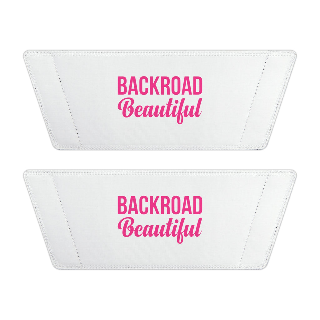 Removable-Strap Slide Sandals — Women's Adjustable White Slides with Pink Logo