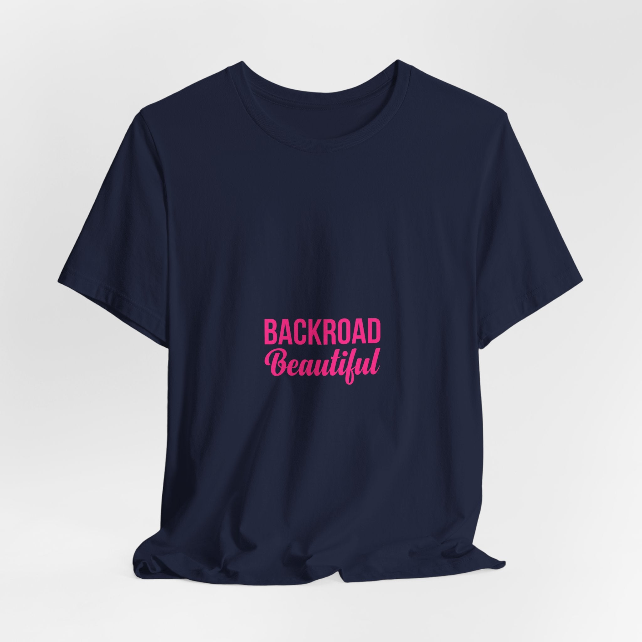 Backroad Beautiful Tee — Pink Script Graphic T‑Shirt