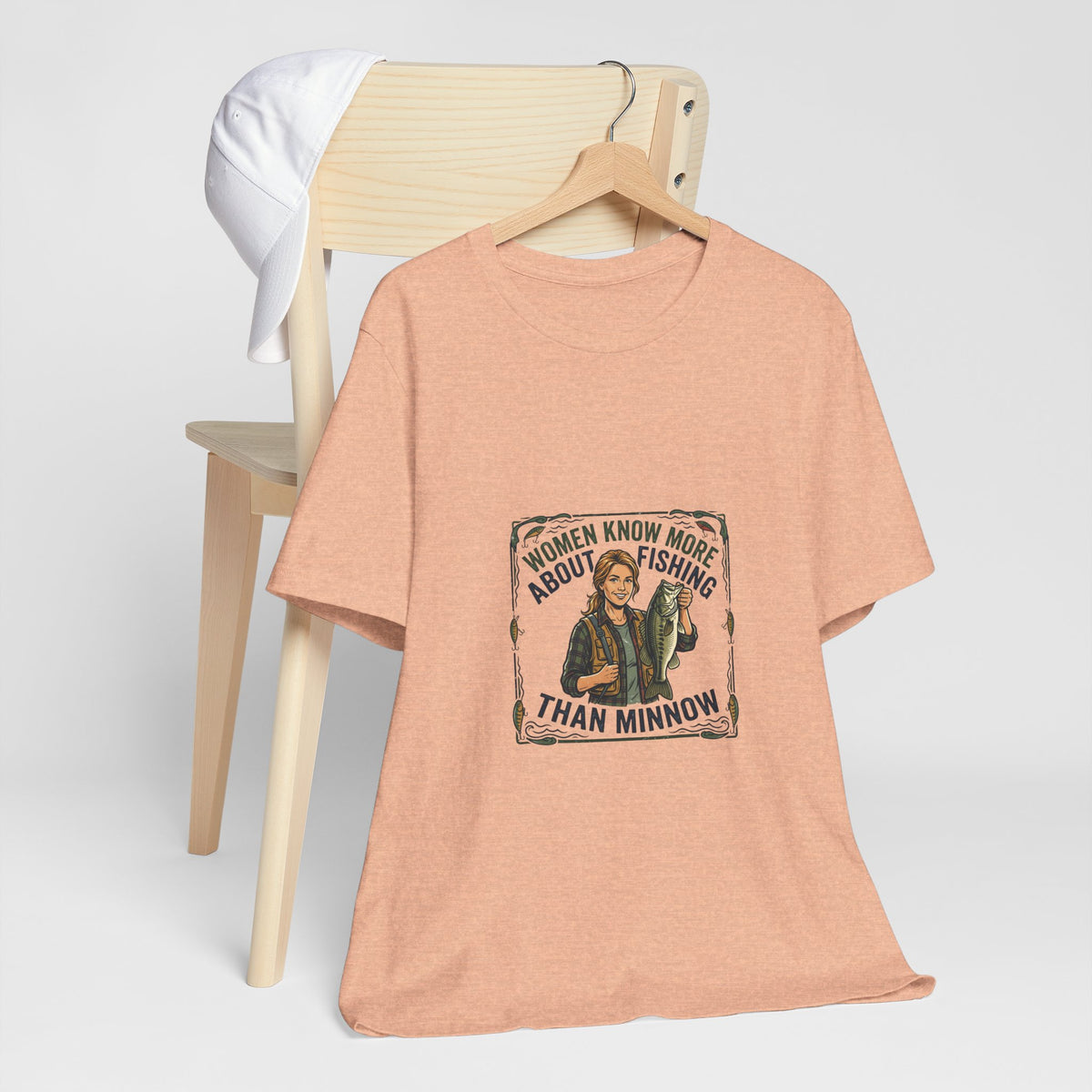 Fishing Tee — "Women Know More About Fishing Than Minnow" Graphic T-Shirt