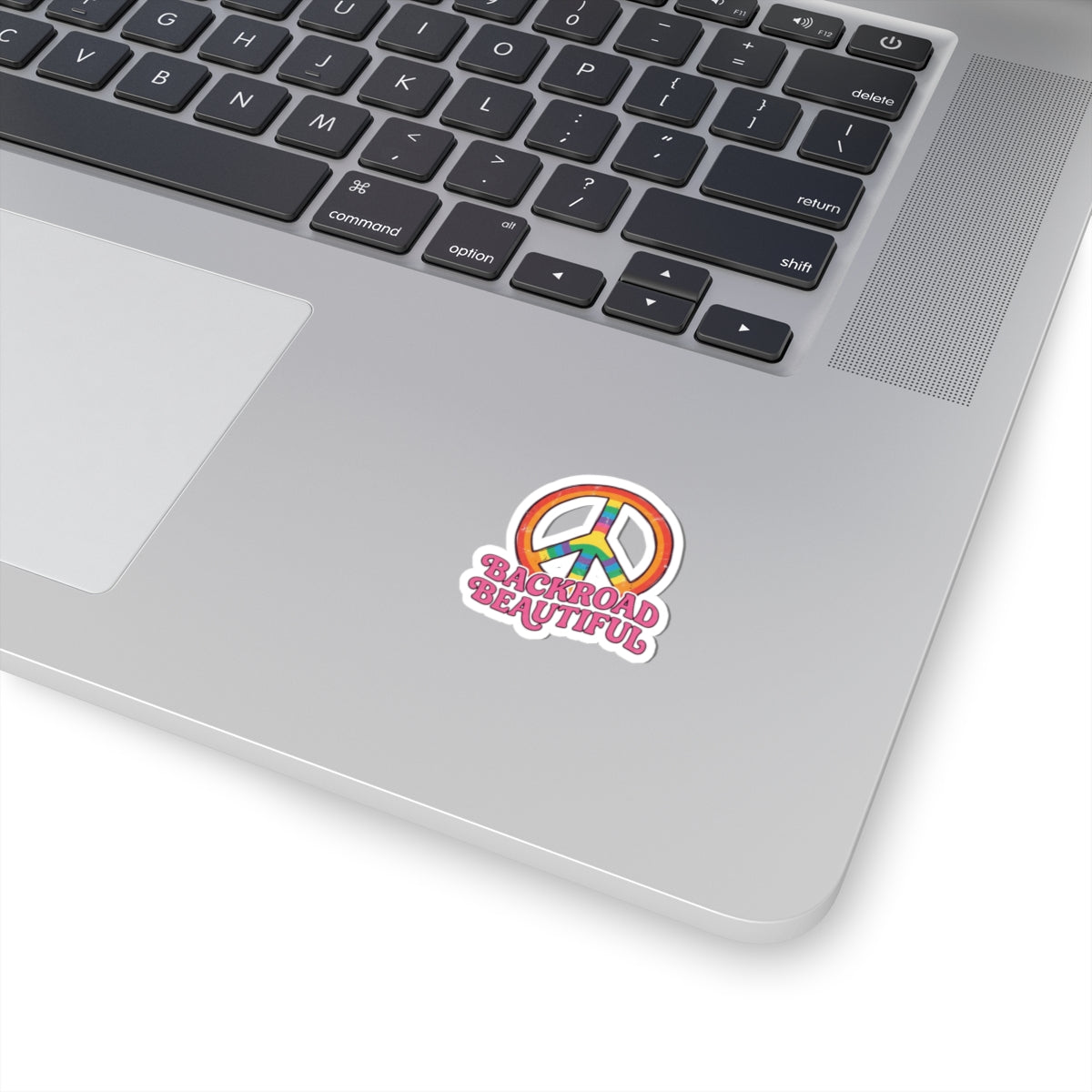 Backroad Beautiful Peace Sign Sticker — Rainbow Kiss-Cut Vinyl