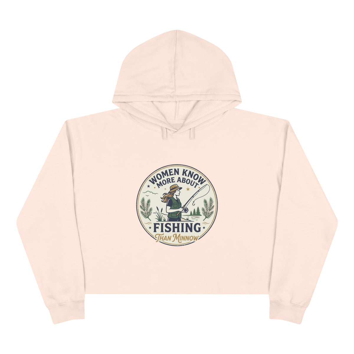 Women Know More Than Minnow Crop Hoodie