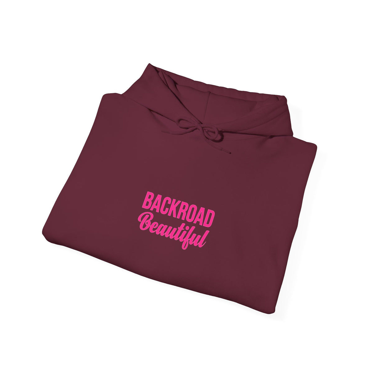 Backroad Beautiful Hoodie — Pink Script Graphic Hooded Sweatshirt