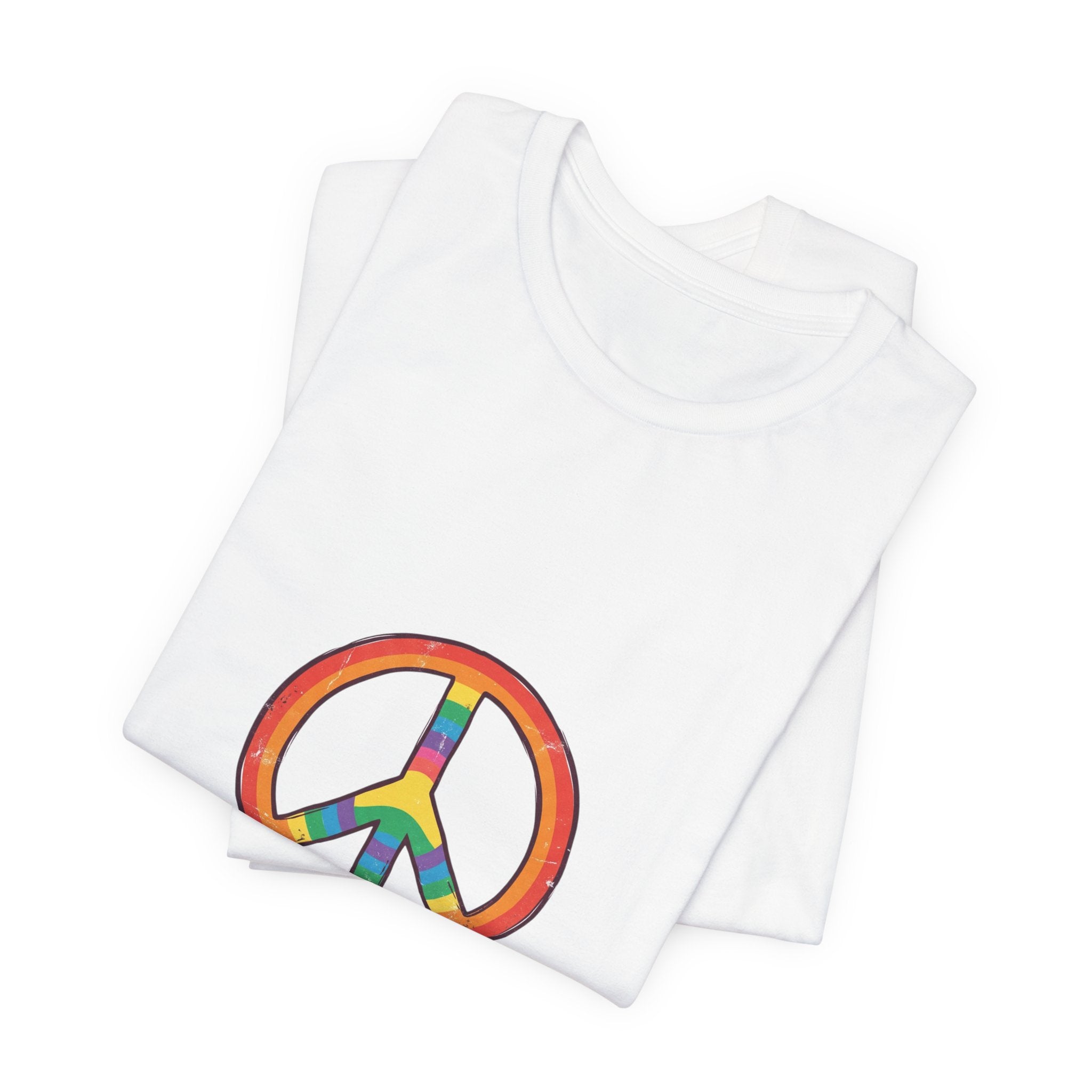Backroad Beautiful Peace Sign Tee — Retro Rainbow Graphic T-Shirt