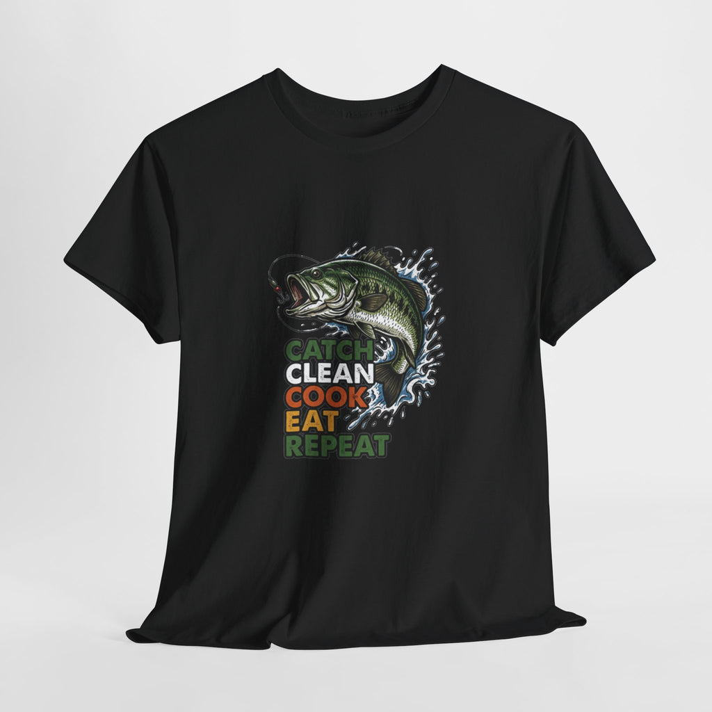 Catch Clean Cook Eat Repeat Unisex Heavy Cotton Tee
