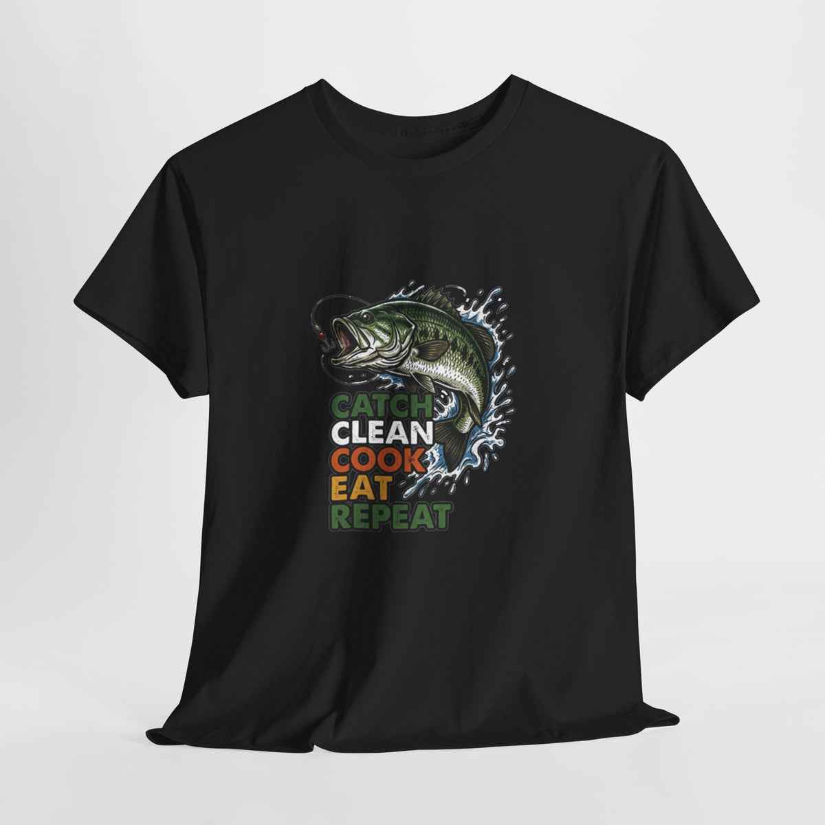 Catch Clean Cook Eat Repeat Unisex Heavy Cotton Tee