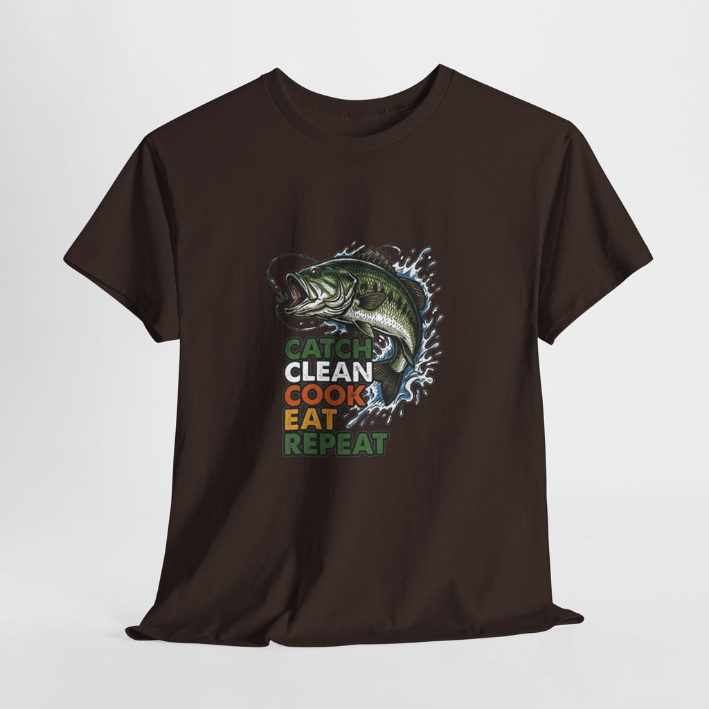 Catch Clean Cook Eat Repeat Unisex Heavy Cotton Tee