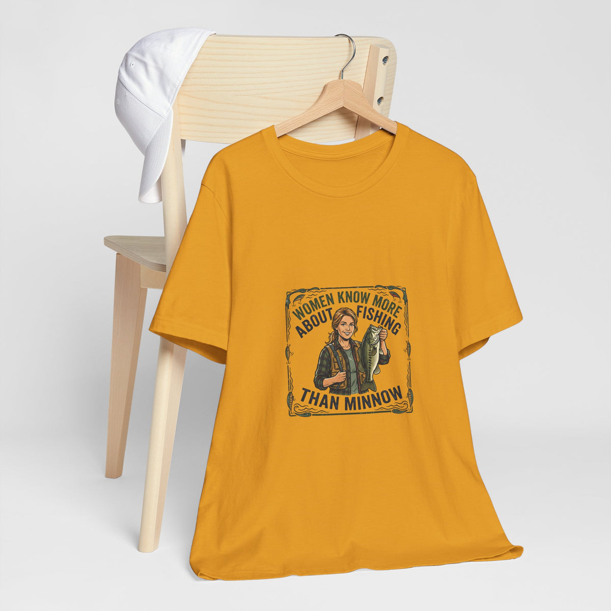 Fishing Tee — "Women Know More About Fishing Than Minnow" Graphic T-Shirt