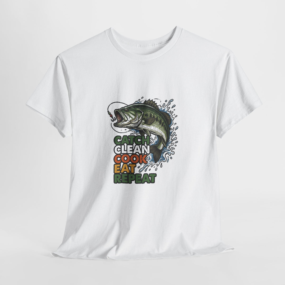 Catch Clean Cook Eat Repeat Unisex Heavy Cotton Tee