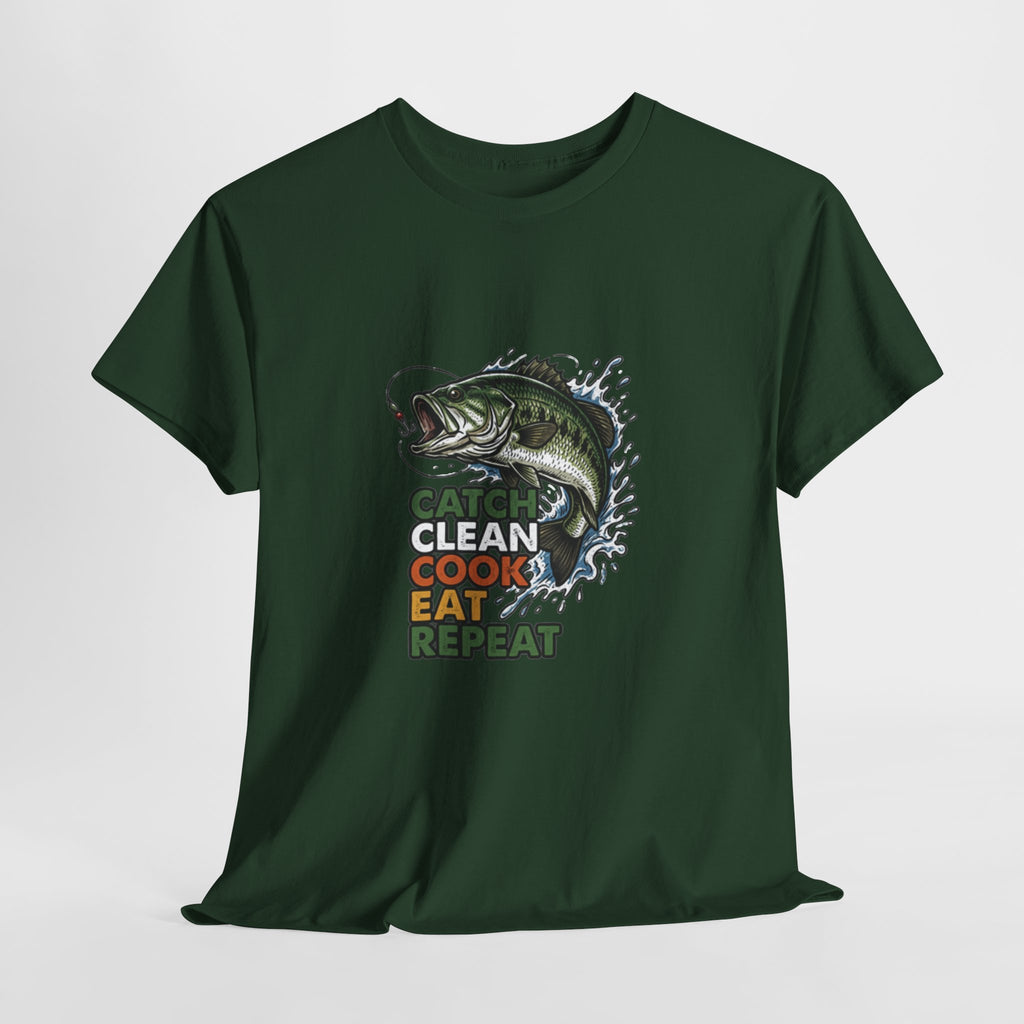 Catch Clean Cook Eat Repeat Unisex Heavy Cotton Tee