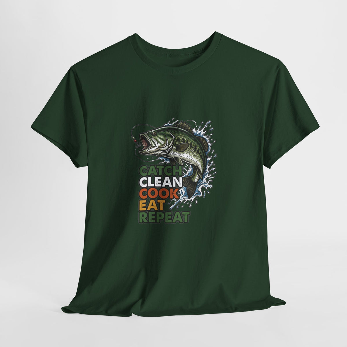 Catch Clean Cook Eat Repeat Unisex Heavy Cotton Tee