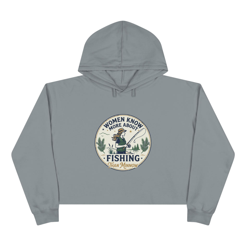 Women Know More Than Minnow Crop Hoodie